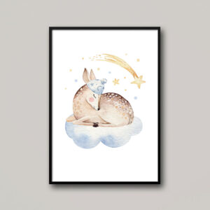 Bambi aquarel babaszoba poszter.