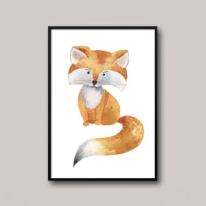 Róka aquarel babaszoba poszter.
