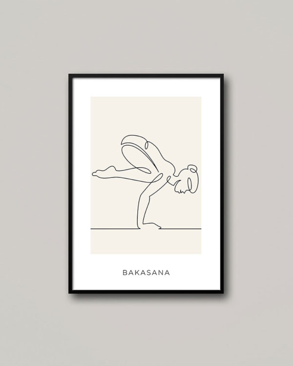 Yoga bakasana LineArt poszter.