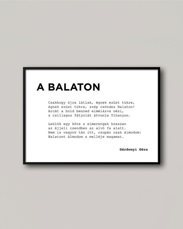 Gárdonyi Géza: A Balaton vers poszter.