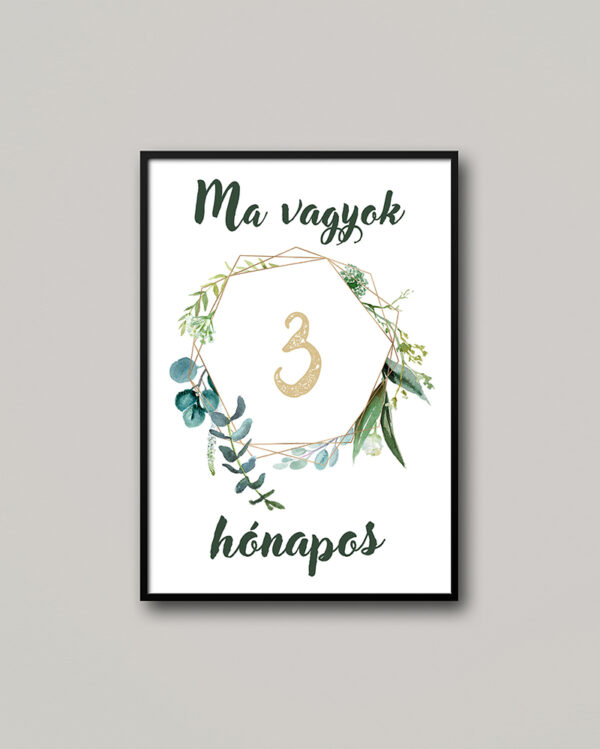Kisbaba mérföldkő kártyák növény mintás.