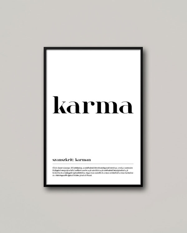 Karma definíció tipográfia poszter.