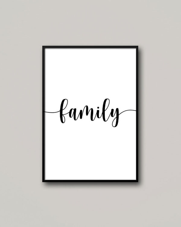 Family írott tipográfia poszter.