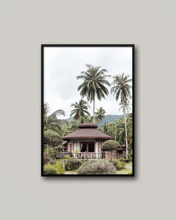 Pálma bungaló fotográfia poszter.
