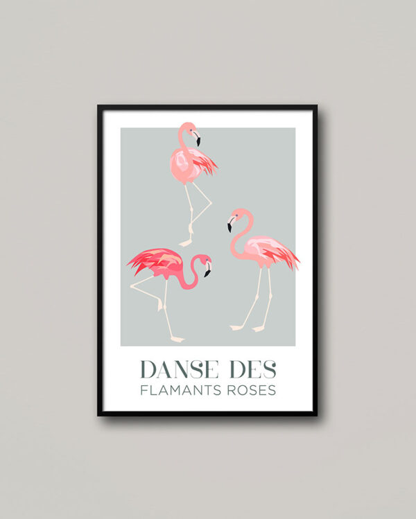 Flamingók tánca színes poszter.