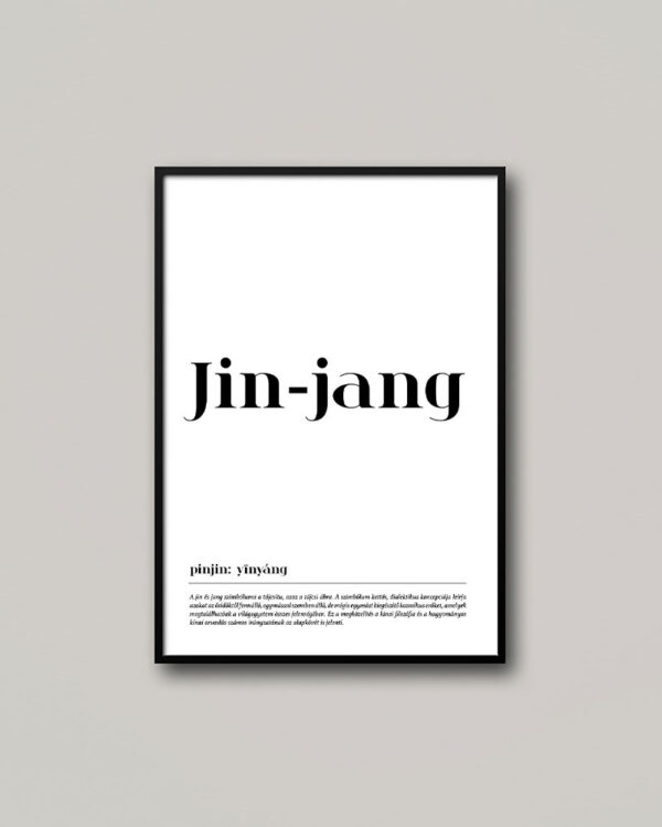 Jin-jang definíció tipográfia poszter.