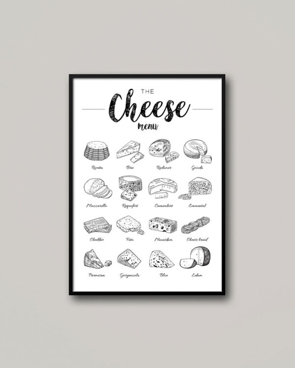 Cheese guide fehér alapon poszter.